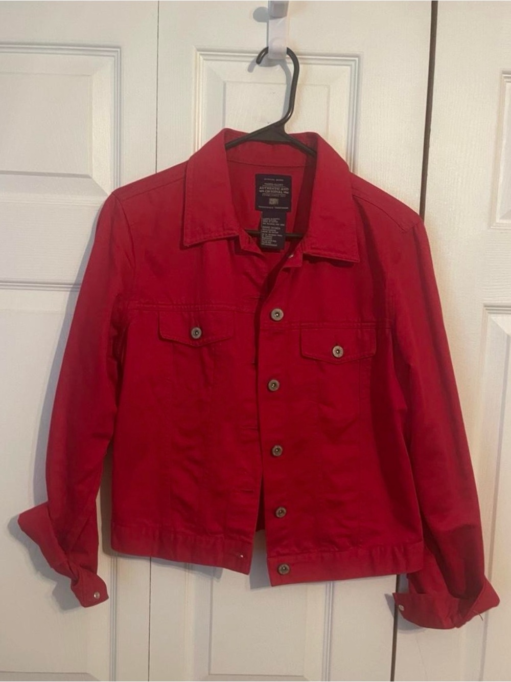 Faded Glory Vibrant Red Jean Jacket